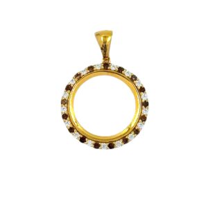 BROWN STONES COIN FRAME 21k