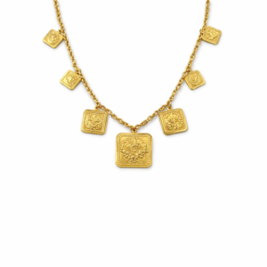 QUARTER COINS NECKLACE 21K