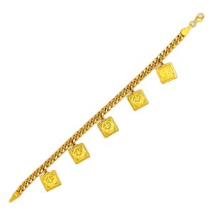 SQUARED COIN BRACELET 21K