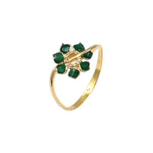 GREEN FLOWER RING 18K